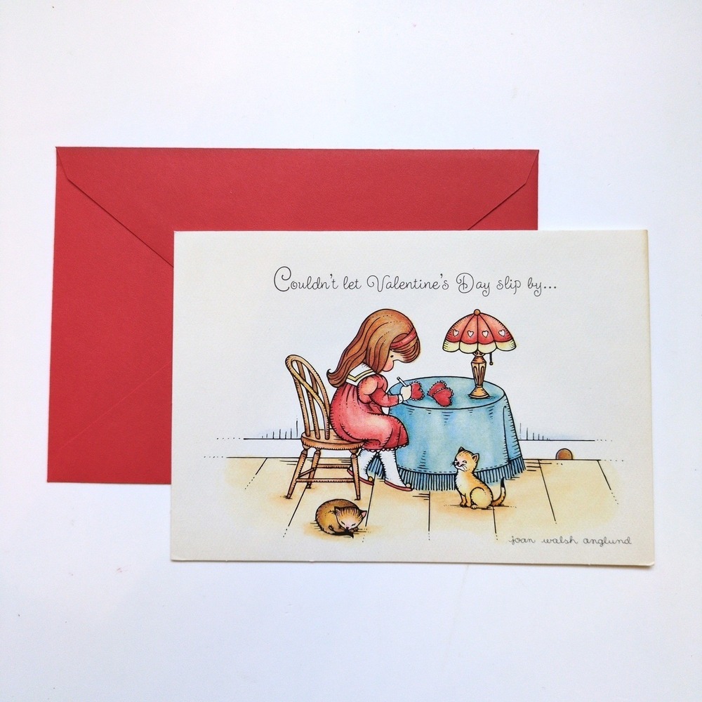 Vtg 1971 Valentine's Day Greeting Card - Cats Joan Walsh Anglund Art‎ Hallmark